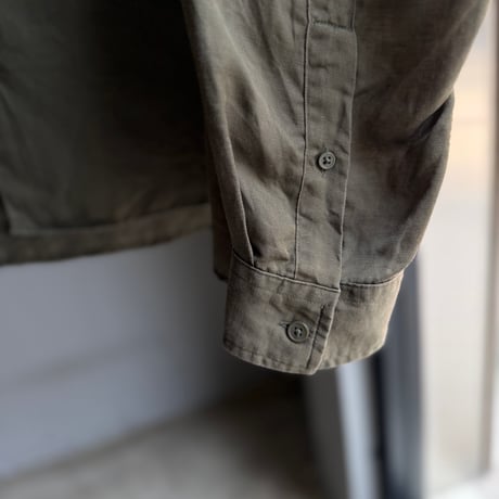 Linen / Lyocell fabric open collar shirt