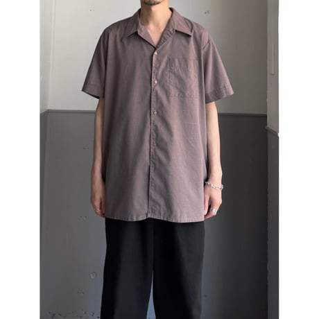 1970's FRANCE MADE Open collar short sleeve shirt