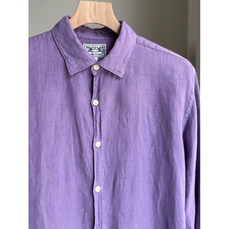 2000's〜 "THE OXFORD SHIRT CO." Purple fine linen fabric shirt