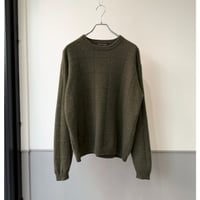 1990's-2000's 2Ply Cashmere plaid patterned crew neck knit sweater