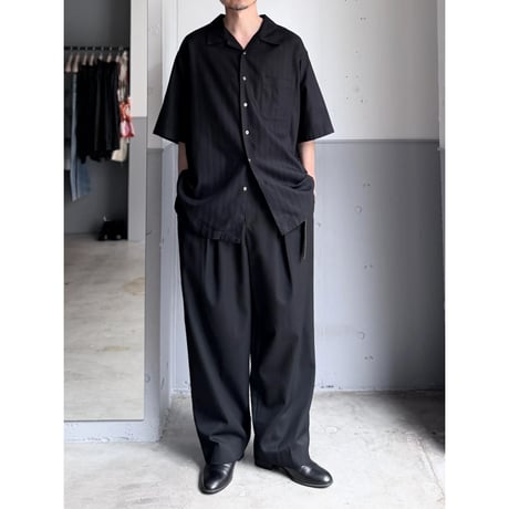 2000's〜 "DANIEL CREMIEUX" Cotton / Tencel fabric open collar short sleeve shirt