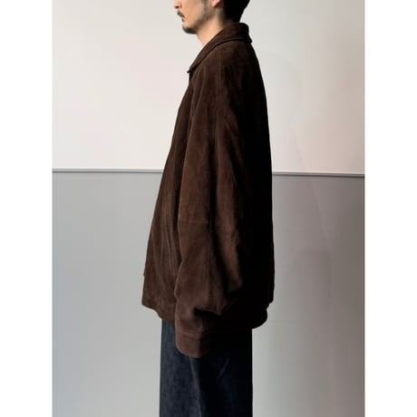 2000's Brown Suede Leather Raglan Sleeve Drizzler Jacket