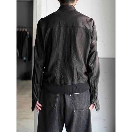2000's Perforated Leather double zipper jacket