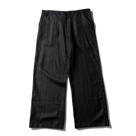 2000's Black linen fabric wide silhouette slacks pants