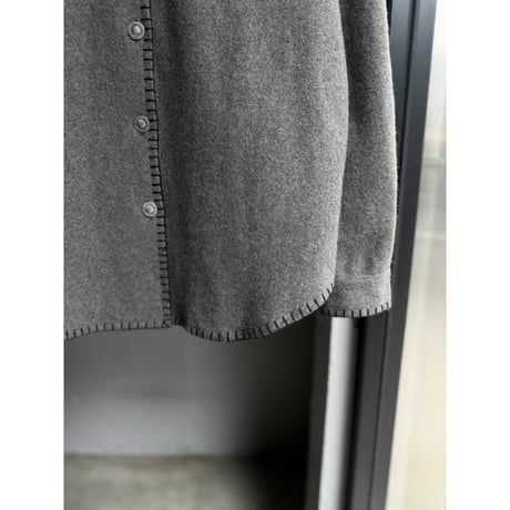 1990's Stitching Design Wool Blend Fabric Long Sleeve Shirt