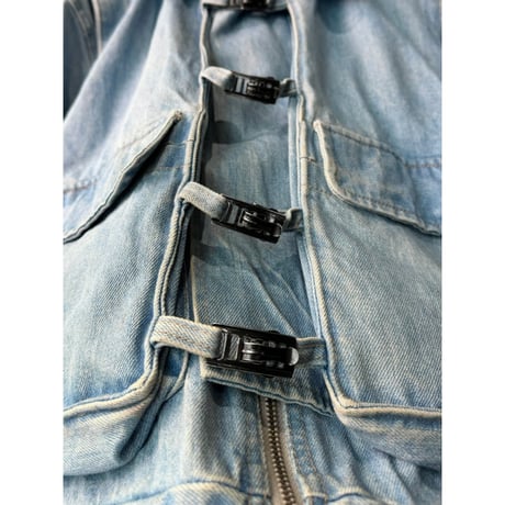 1980's-Early 1990's CANADA MADE Denim hook jacket with gusset pocket