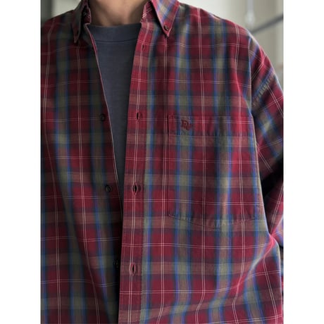 1980's-1990's "Christian Dior MONSIEUR" Plaid pattern long sleeve shirt