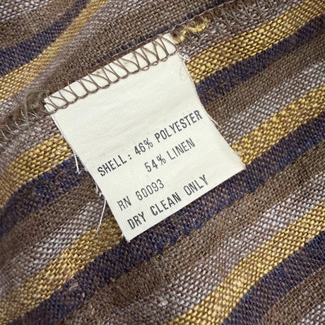 1980's Linen blend stripe patterned relaxing tailored jacket