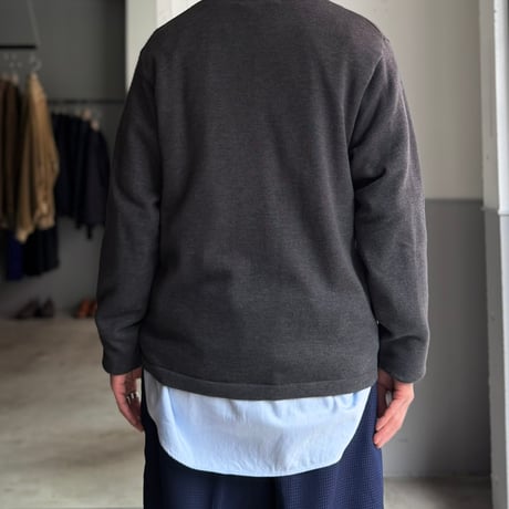 1990's-2000's Cotton blend zip-up knit pullover shirt
