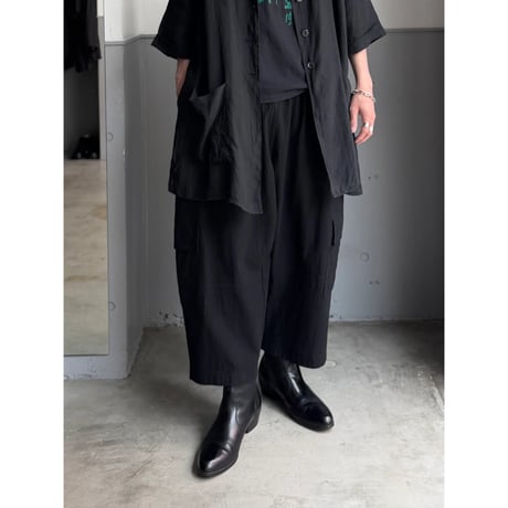 2000's Cotton fabric cropped relaxing pants with side flap pocket