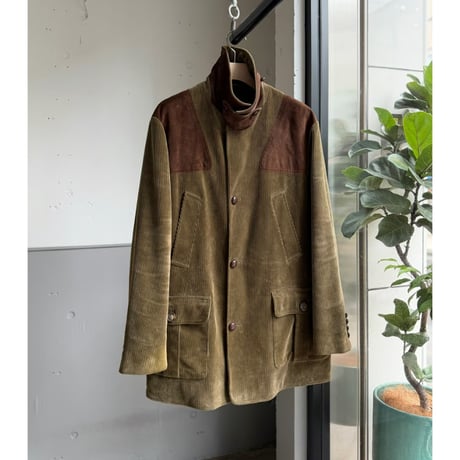 1990's-2000's "Polo by Ralph Lauren" Leather Switching Design 4pocket Corduroy Jacket