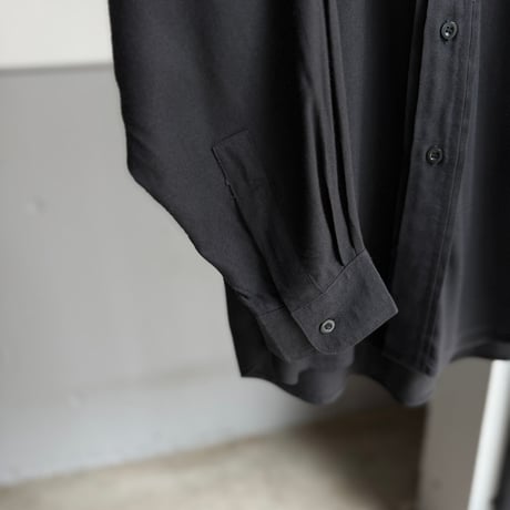 1990's Rayon fabric front tuck Long sleeve shirt