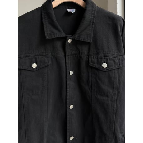 1990's Black denim 4pocket trucker jacket