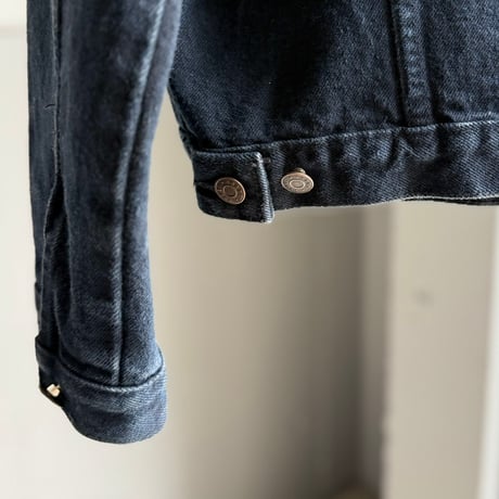 1990's CANADA MADE Blue black color 4pocket trucker jacket