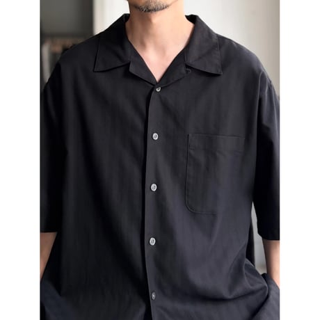 2000's〜 "DANIEL CREMIEUX" Cotton / Tencel fabric open collar short sleeve shirt
