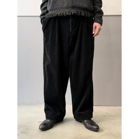 1990's-2000's Wide-wale corduroy wide silhouette 2tuck slacks pants
