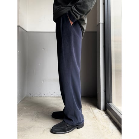 1990's ITALY MADE Viscose blend velvet fabric 2tuck slacks pants