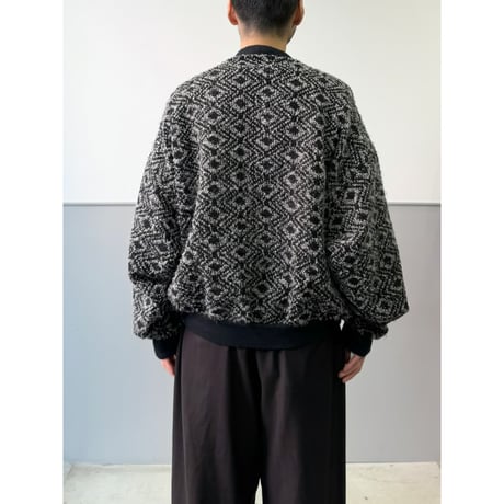 1980's USA MADE Wide & Short silhouette knit cardigan