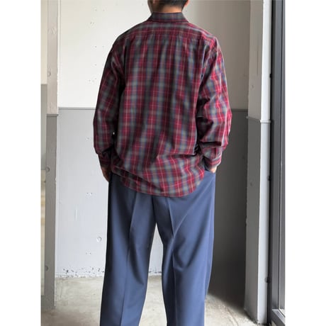 1980's-1990's "Christian Dior MONSIEUR" Plaid pattern long sleeve shirt