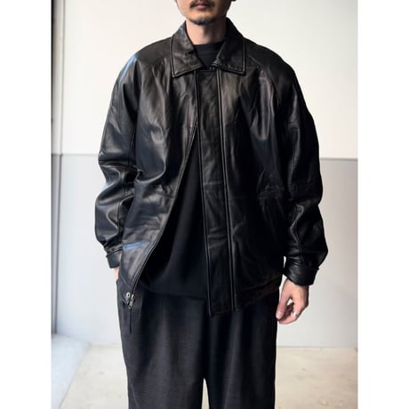 2000's "F.R.TRIPLER&Co."  Leather raglan sleeve zip-up jacket