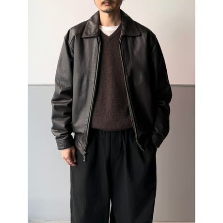 1990's-2000's Brown Color Leather Drizzler Jacket