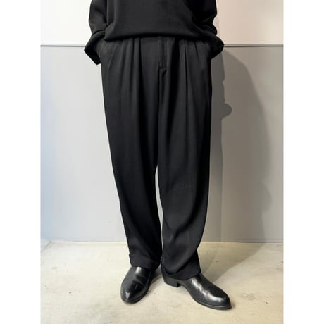1990's USA MADE Rayon / Acetate jaquard fabric 4tuck slacks pants