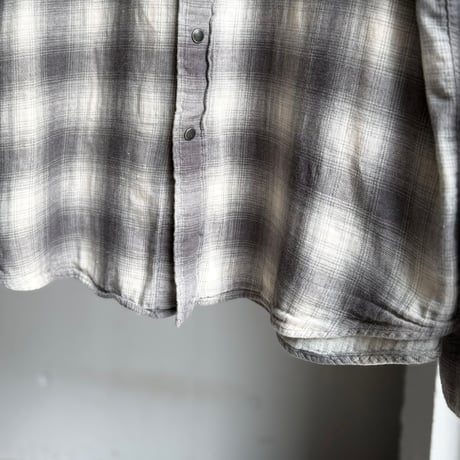 "POLO RALPH LAUREN" Ombre plaid pettern cotton western shirt