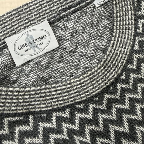 1990's ITALY MADE Cotton Blend Geometric Pattern Knit Sweater