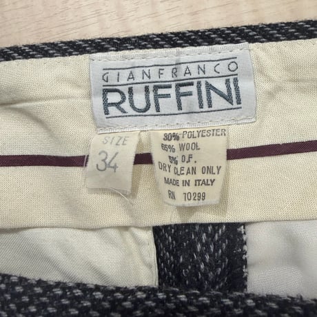 1980's-1990's ITALY MADE Wool Blend 2tuck Slacks Pants