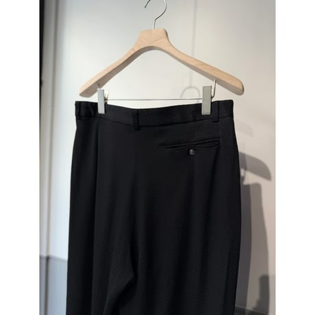 1990's USA MADE Rayon / Acetate jaquard fabric 4tuck slacks pants