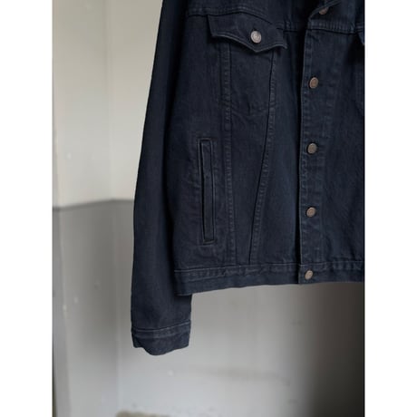 1990's CANADA MADE Blue black color 4pocket trucker jacket