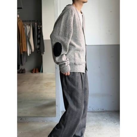 1990's "L.L.Bean" SCOTLAND MADE Lambswool knit cardigan with elbow patches