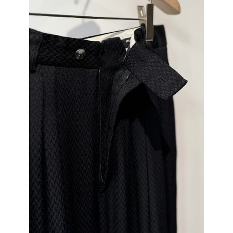 1990's USA MADE Rayon / Acetate jaquard fabric 4tuck slacks pants