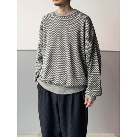 1990's ITALY MADE Cotton Blend Geometric Pattern Knit Sweater