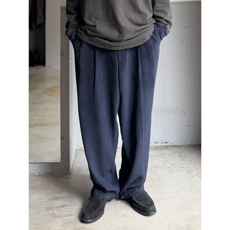 1990's ITALY MADE Viscose blend velvet fabric 2tuck slacks pants
