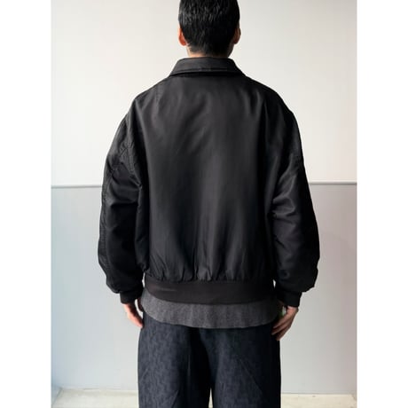 1990's Wide & Short Silhouette nylon shell padding jacket