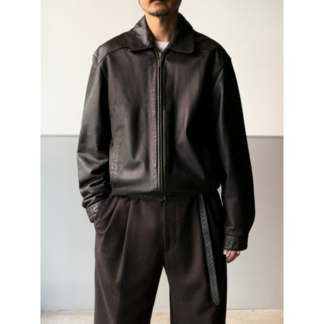 1990's-2000's Brown Color Leather Drizzler Jacket