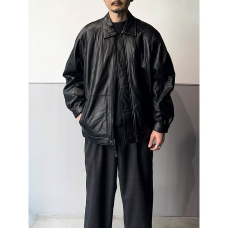 2000's "F.R.TRIPLER&Co."  Leather raglan sleeve zip-up jacket