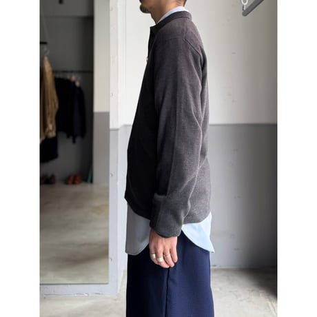 1990's-2000's Cotton blend zip-up knit pullover shirt