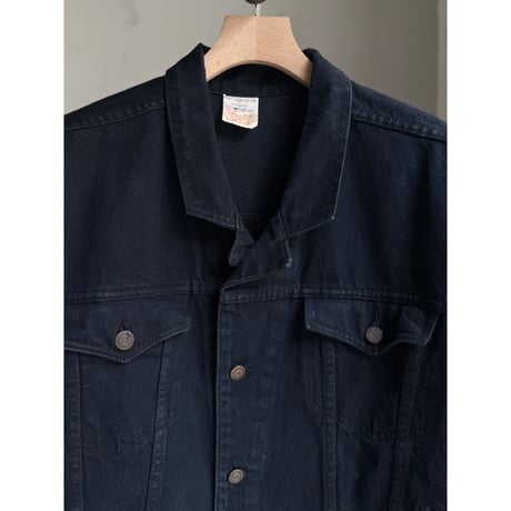 1990's CANADA MADE Blue black color 4pocket trucker jacket