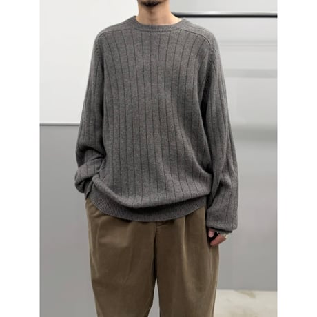 1990's-2000's Crew-necked Raglan Sleeve Cashmere Knit Sweater