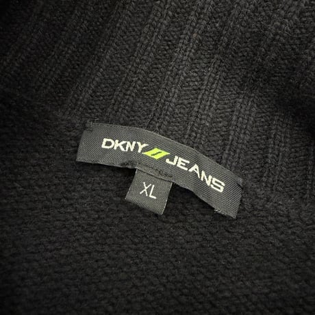 2000's "DKNY JEANS" Cashmere blend asymmetrical zipper knit sweater