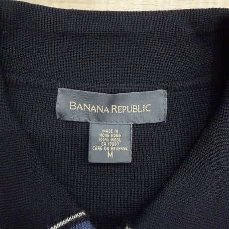 1990's-Early 2000's "BANANA REPUBLIC"  Wool Zip-up knit cardigan