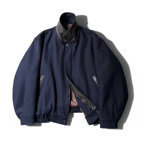 1980's-1990's "TEMPO EUROPA by LONDON FOG" CANADA MADE Leather switching design wool blend jacket