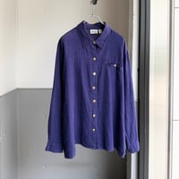 1990's Purple linen fabric long sleeve shirt