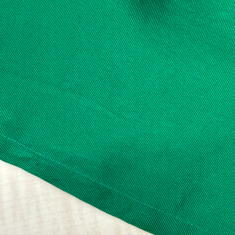 1990's Green color silk fabric open collar shirt