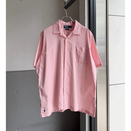 1990's "Polo by Ralph Lauren" Panama weave open collar short sleeve shirt