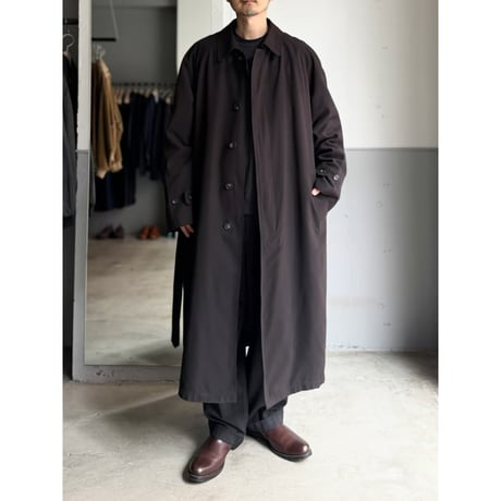 2000's "RALPH RALPH LAUREN" Peach skin fabric balmacaan coat with Detachable liner