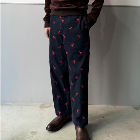1990's "Polo by Ralph Lauren" USA MADE Lobster embroidered corduroy pants