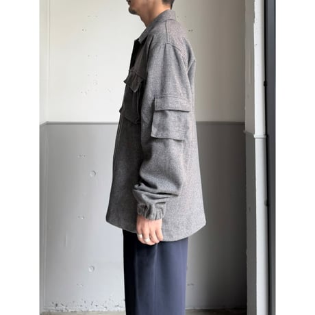 2000's〜 ITALY MADE Wool blend fabric 3pocket shirt
